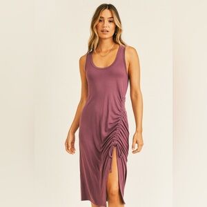 J Crew Purple Sleeveless Ruched‎ Tank Dress Sz. M